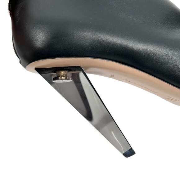 Gianvito Rossi Black Leather Lucite Heeled Pointed Toe Boots - Picture 10 of 15